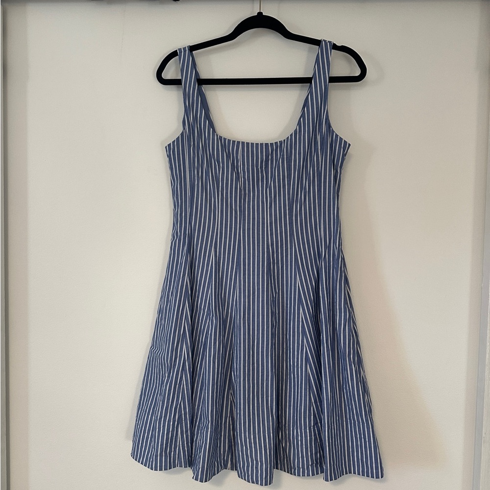 Blue and White Striped Dress